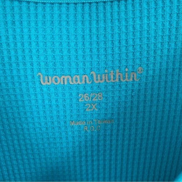 Woman Within Women’s Round Neck Waffle Knit Short Sleeve Teeshirt size 2X - Picture 2 of 3